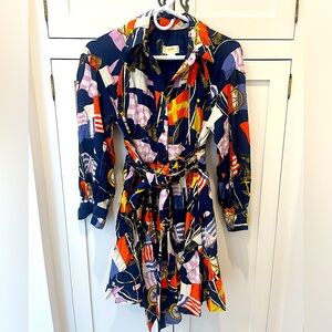 Anthropologie Maeve Nautical Longsleeve Dress, size XSP
